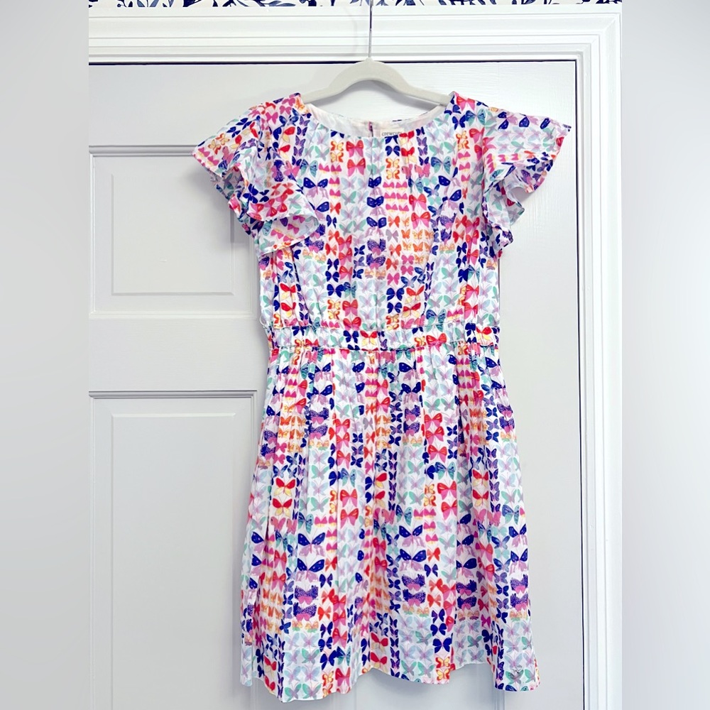 Crewcuts Butterfly Flutter Sleeve Dress - size 8